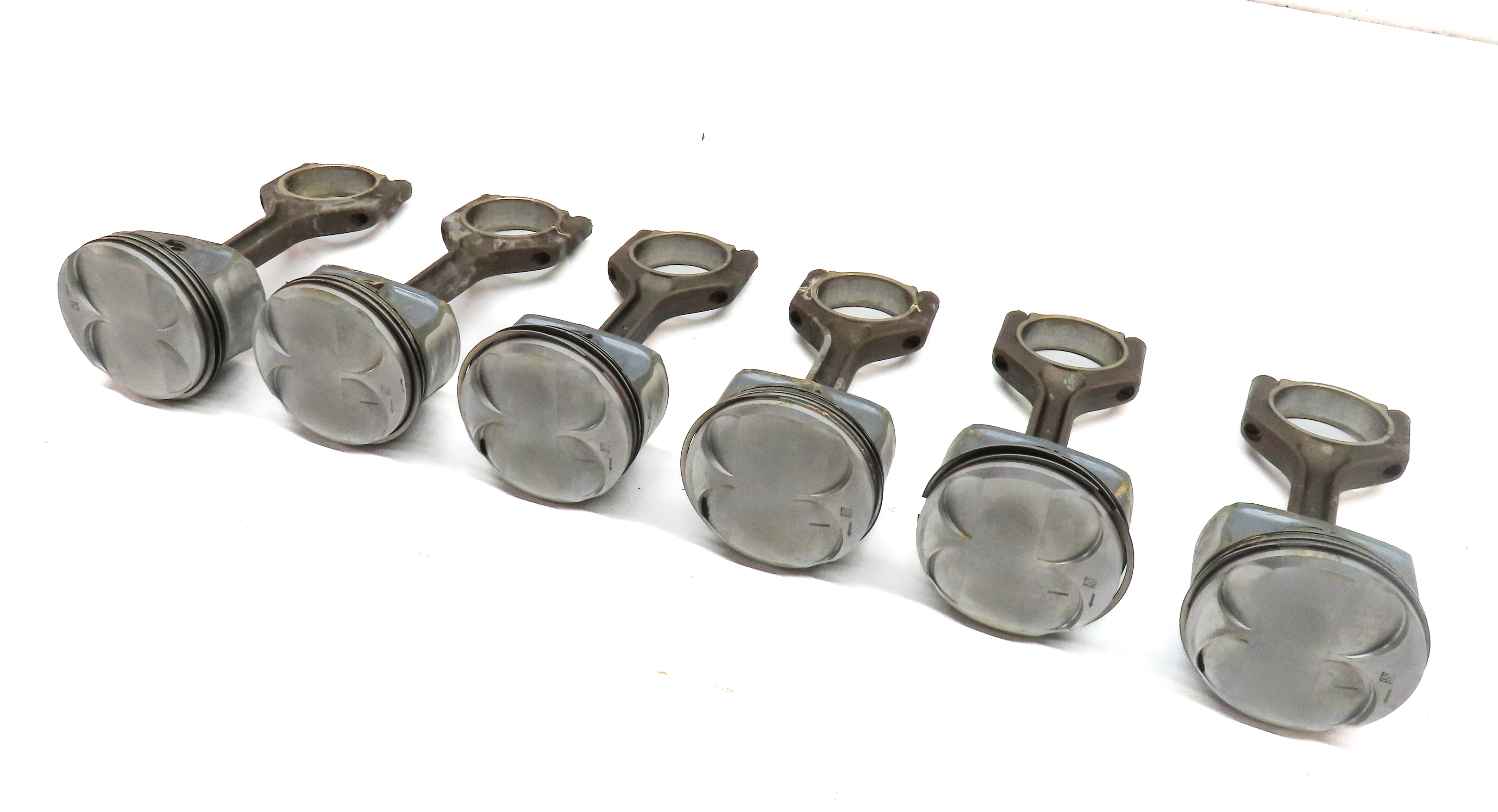 07-13 BMW 1 3 5 X3 X5 Z4 (E60 E70 E85 E89 E90 F10) 3.0L N52 ENGINE PISTON SET-6 — exact item pictured